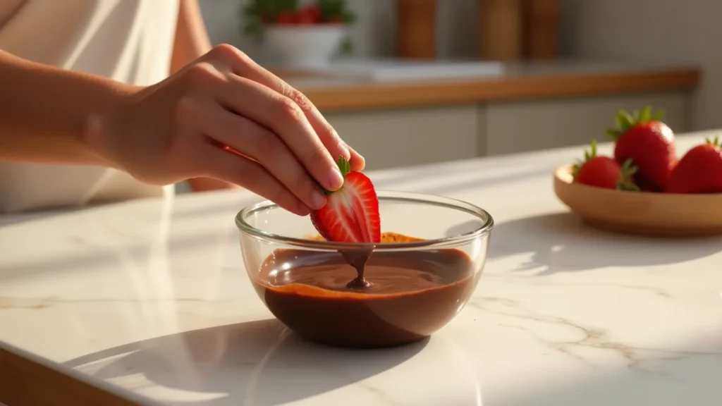 Dipping the Strawberries