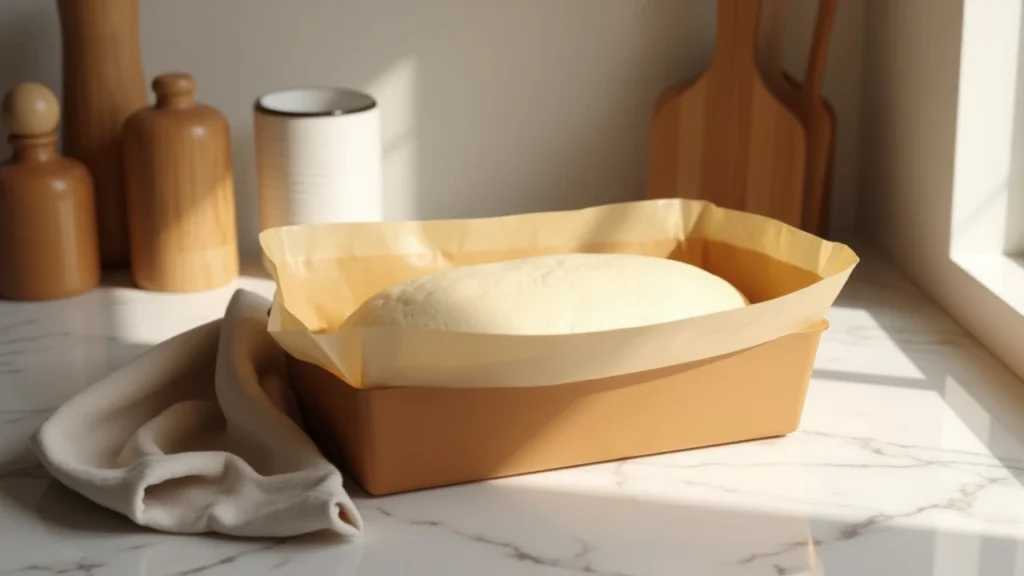 Dough Rising in Loaf Pan