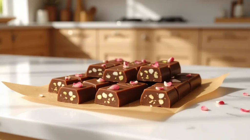 Sliced Chocolate Bar Ready to Serve