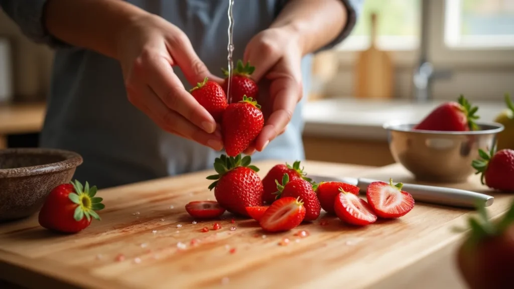 Washing and Prepping Strawberries