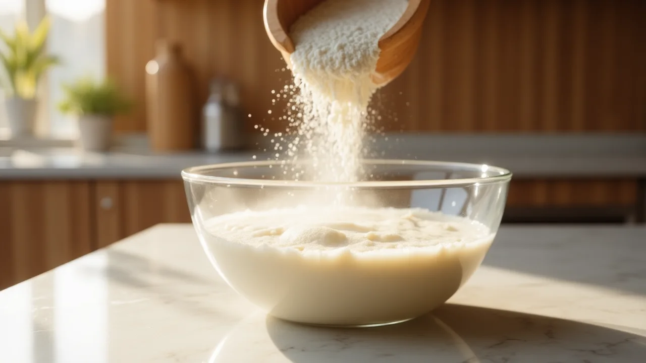 Mixing in the Tapioca Flour