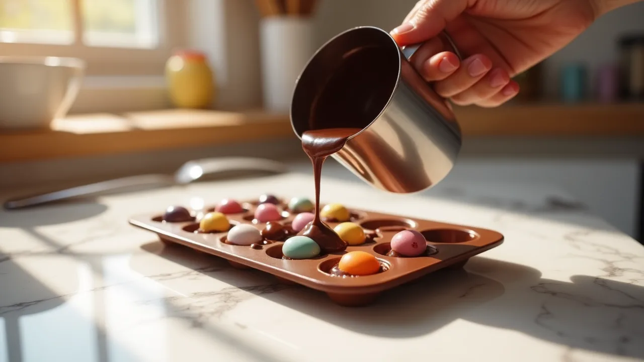 Pouring and Combining Chocolate