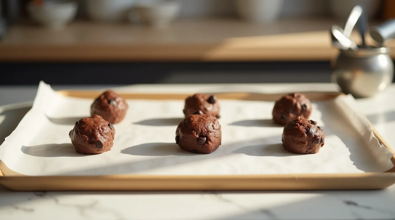 Shaping Cookies on Baking Sheet