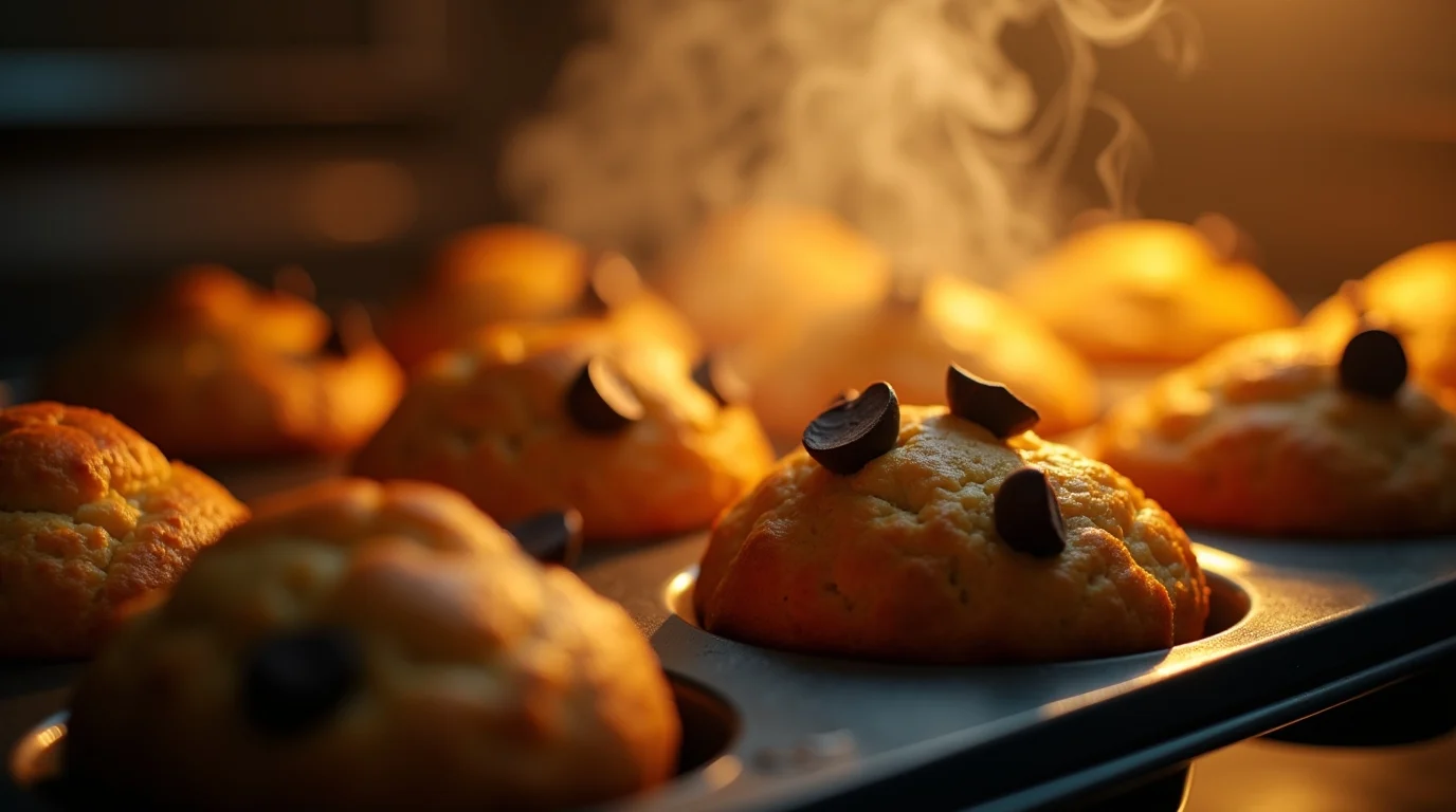 Muffins Baking in Oven