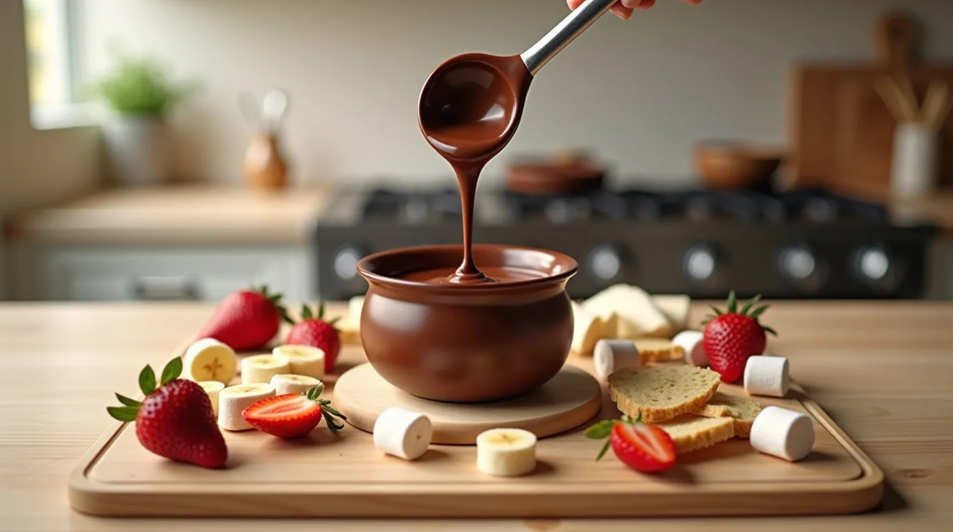 Chocolate Fondue Ready to Serve