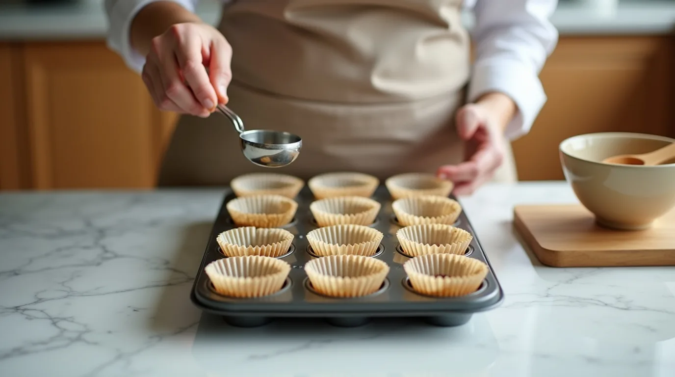 Filling Mini Cupcake Liners
