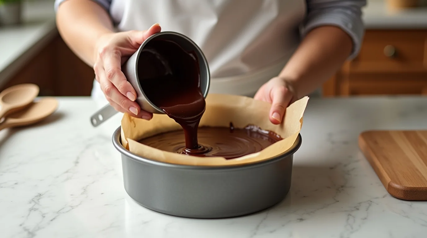 Pouring Batter into Pan