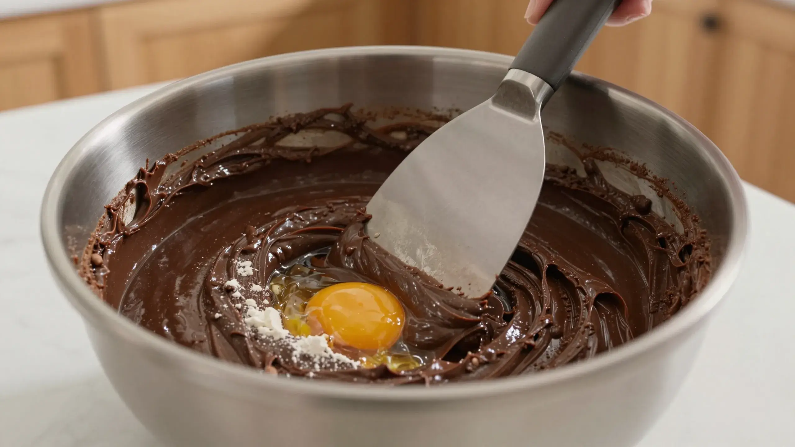 Folding in Flour & Eggs