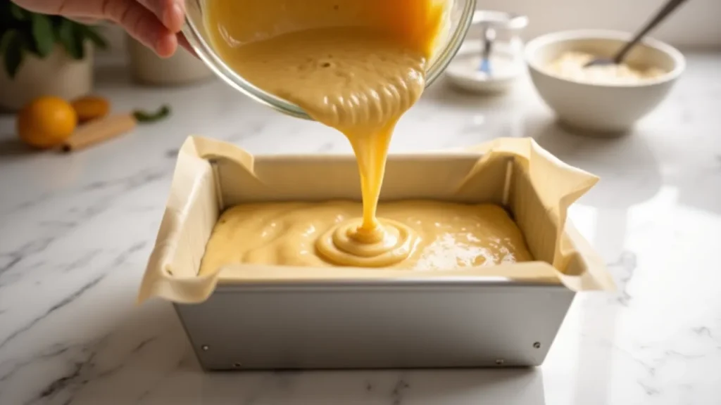 Pour into Loaf Pan