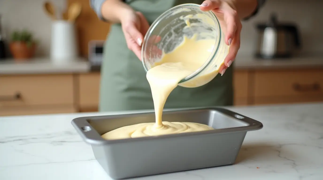 Pouring Batter into Pan