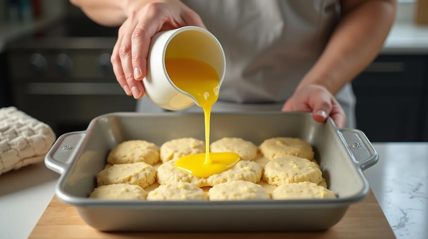 Pouring Dough & Baking
